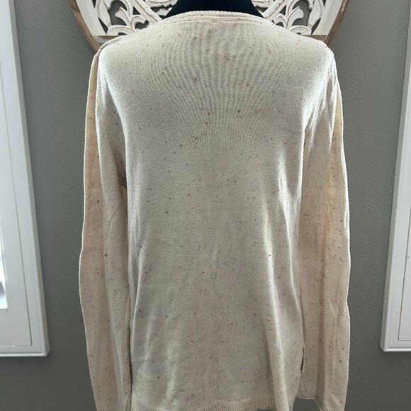 J. Jill Weaver Collection Sweater Womens SZM Round Neck Pullover Beige Speckled - Picture 2 of 8